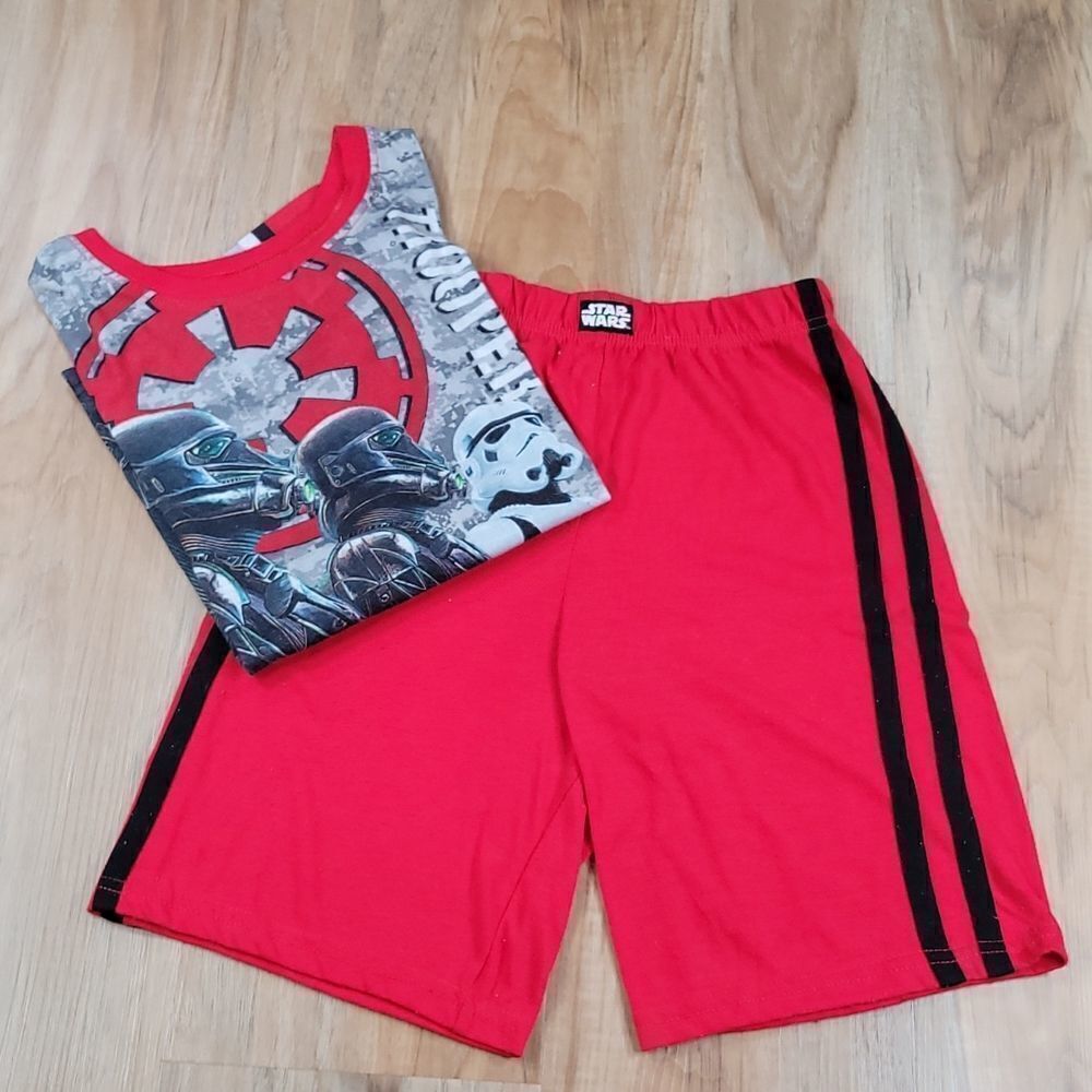 🧡Star Wars Red Shorts Stormtrooper Pajama Set Size 10
